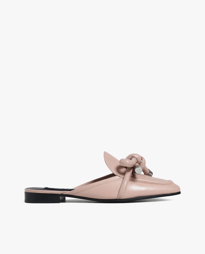 CHARLES & KEITH - Giày đế bệt phối nơ thắt Leather Bow