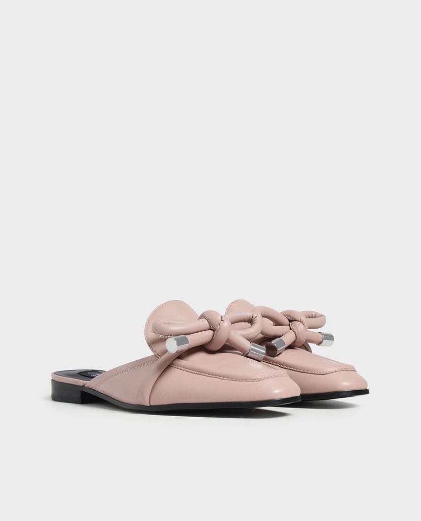 CHARLES & KEITH - Giày đế bệt phối nơ thắt Leather Bow