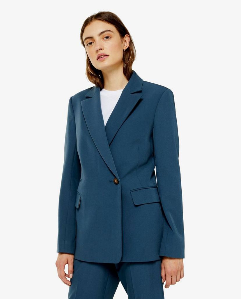 TOPSHOP - Áo blazer nữ tay dài Blue Double Breasted