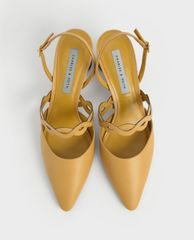 CHARLES & KEITH - Giày cao gót mũi nhọn Woven Strap Slingback