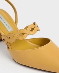 CHARLES & KEITH - Giày cao gót mũi nhọn Woven Strap Slingback