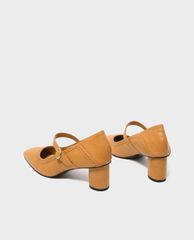 CHARLES & KEITH - Giày cao gót đế vuông Mustard Brogue Detail Mary Janes