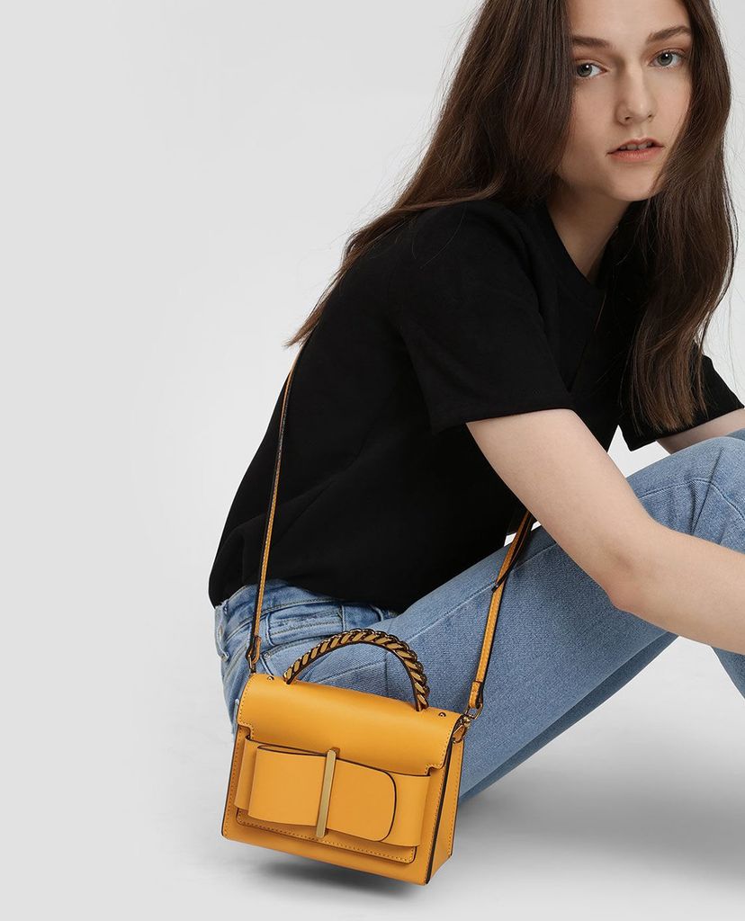 CHARLES & KEITH - Túi xách tay chữ nhật Bow Detail