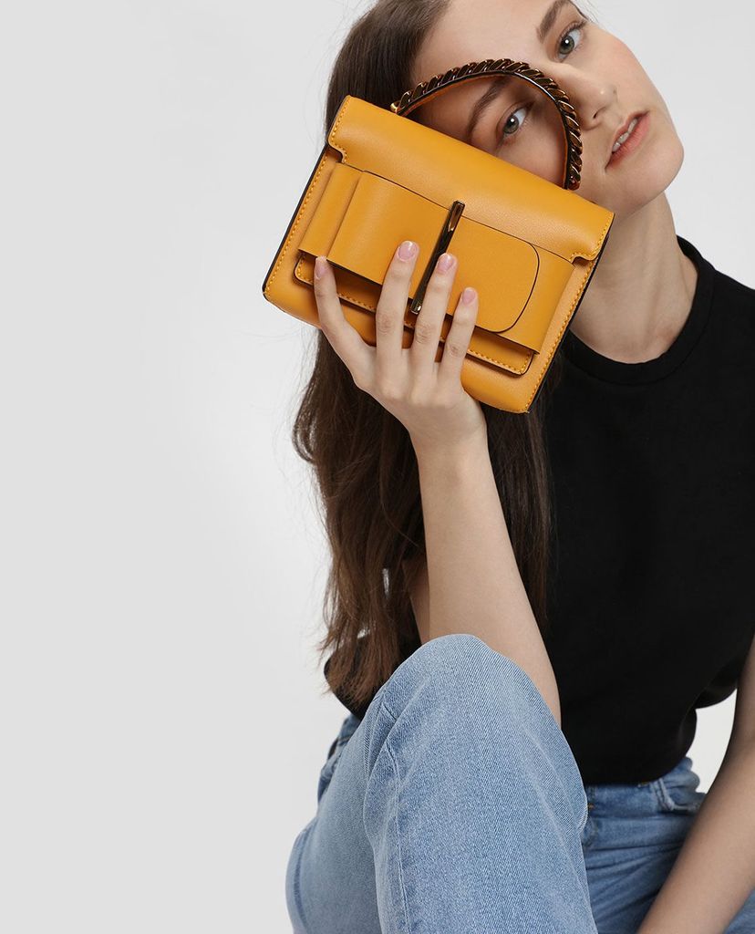 CHARLES & KEITH - Túi xách tay chữ nhật Bow Detail