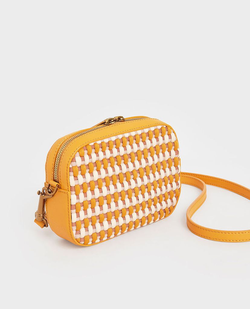 CHARLES & KEITH - Túi đeo chéo chữ nhật Multicoloured Woven