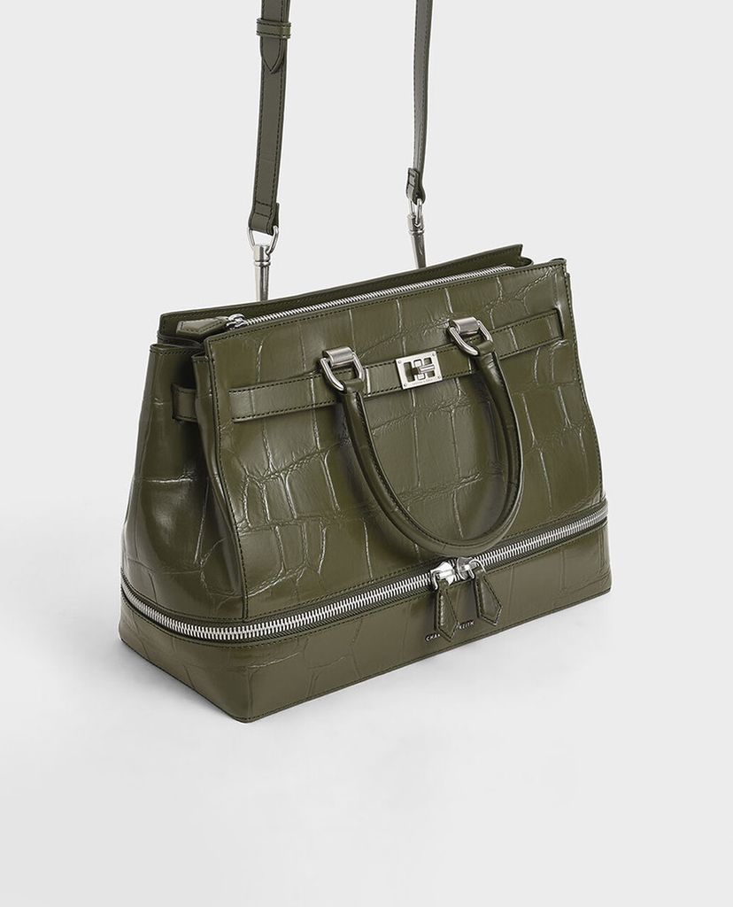 CHARLES & KEITH - Túi đeo vai chữ nhật Large Two Way Zip