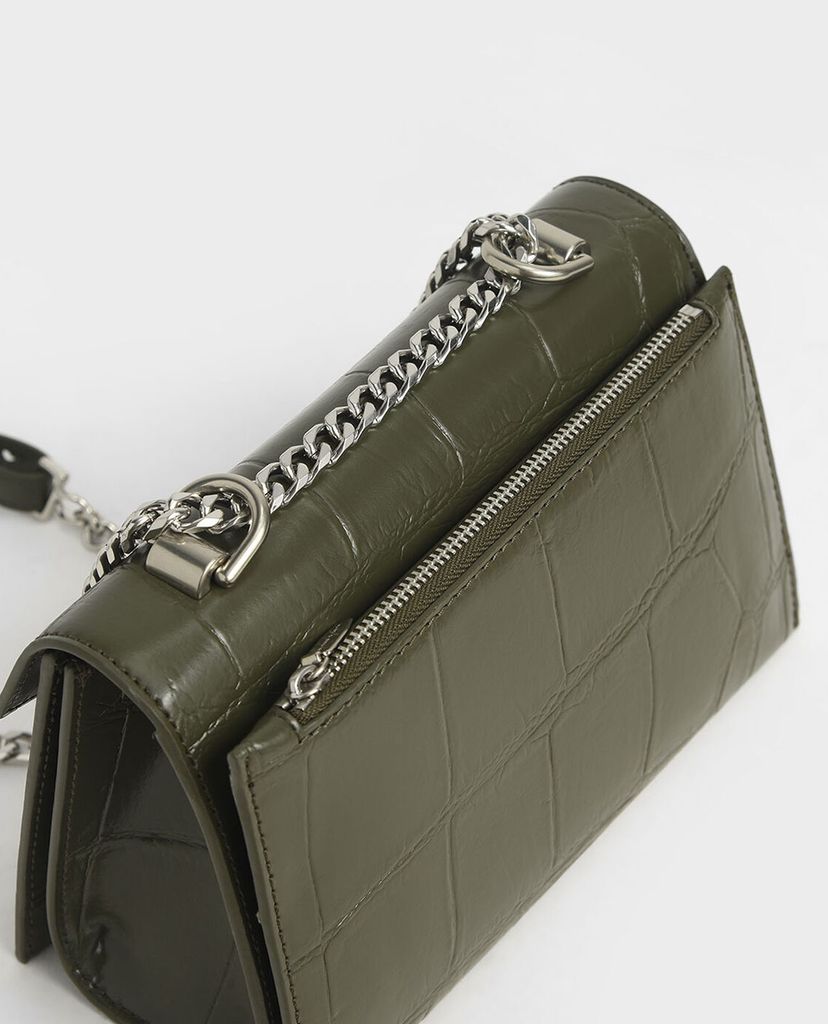 CHARLES & KEITH - Túi đeo chéo chữ nhật Turn Lock