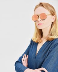 CHARLES & KEITH - Kính mát nữ thời trang Round Half Frame