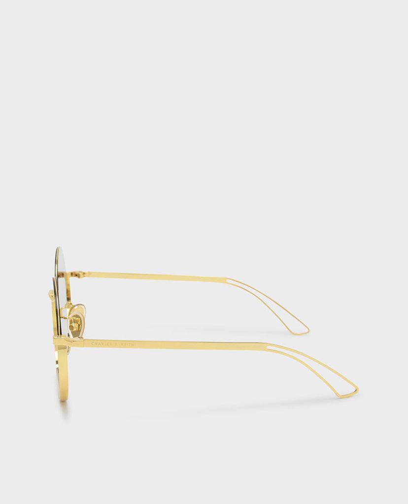 CHARLES & KEITH - Kính mát nữ thời trang Round Half Frame