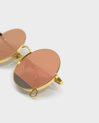 CHARLES & KEITH - Kính mát nữ thời trang Round Half Frame
