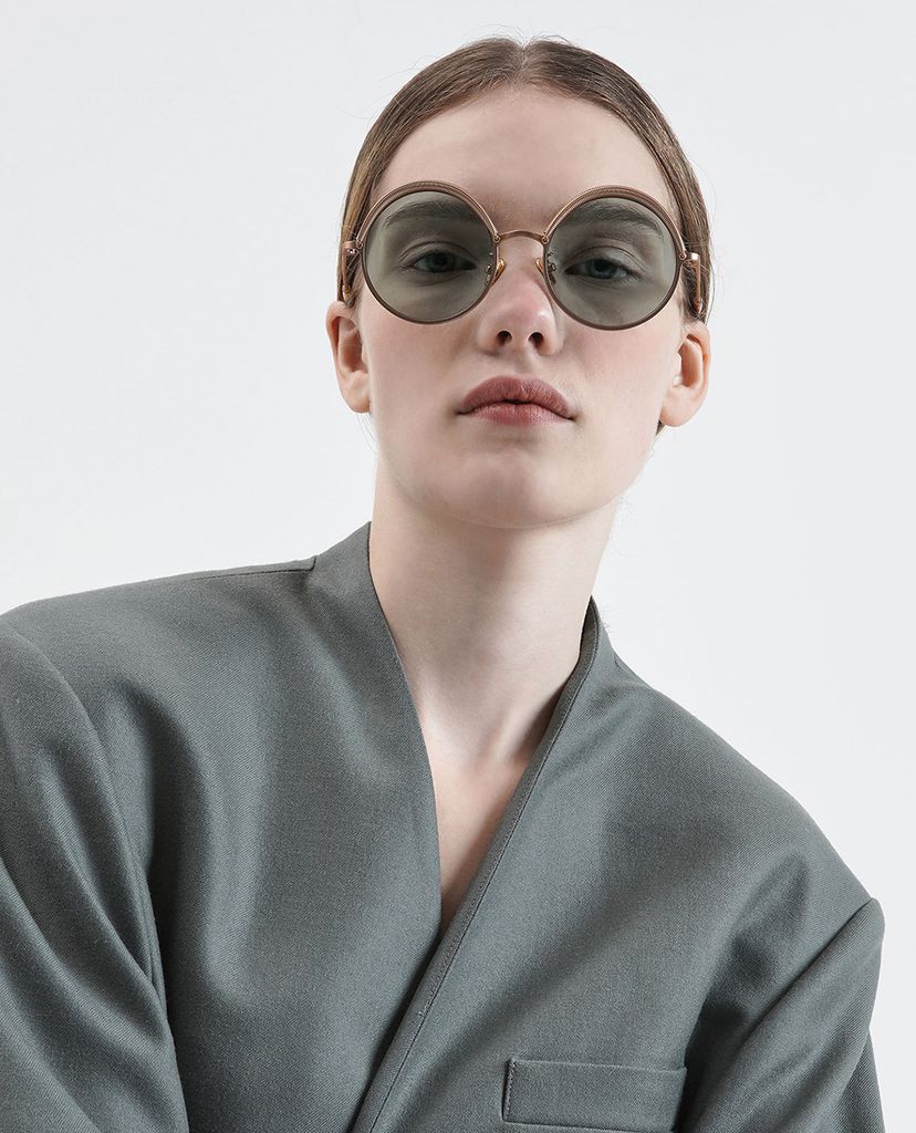 CHARLES & KEITH - Kính mát nữ gọng tròn Half Rim Round