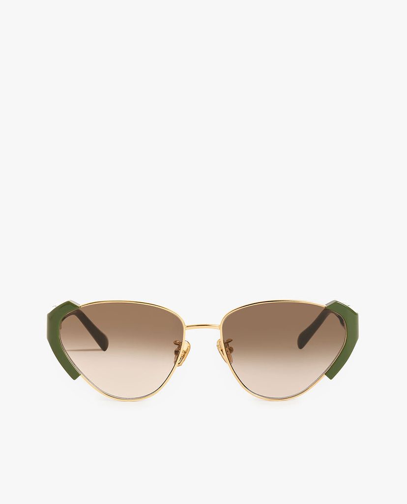 CHARLES & KEITH - Kính mát nữ gọng mắt mèo Acetate Striped