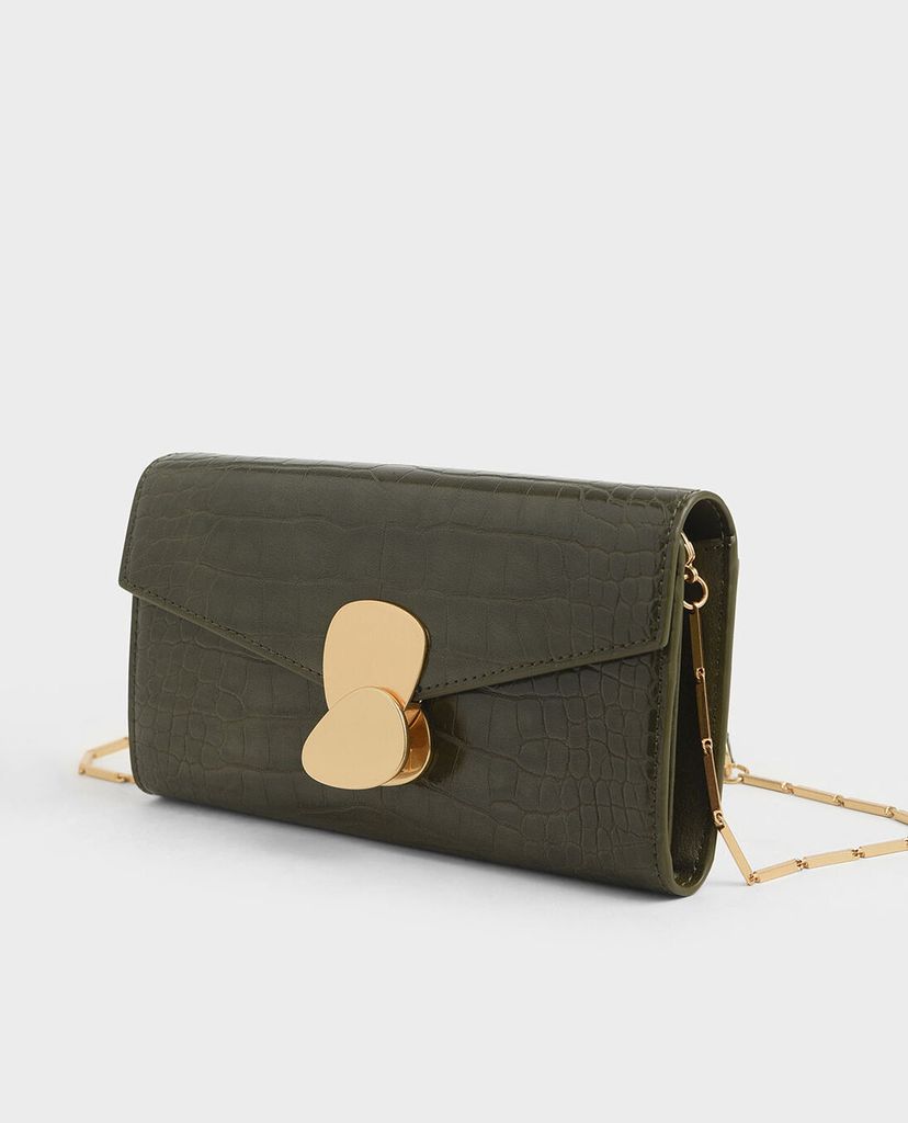 CHARLES & KEITH - Ví Mini Two Tone Metal Push Lock