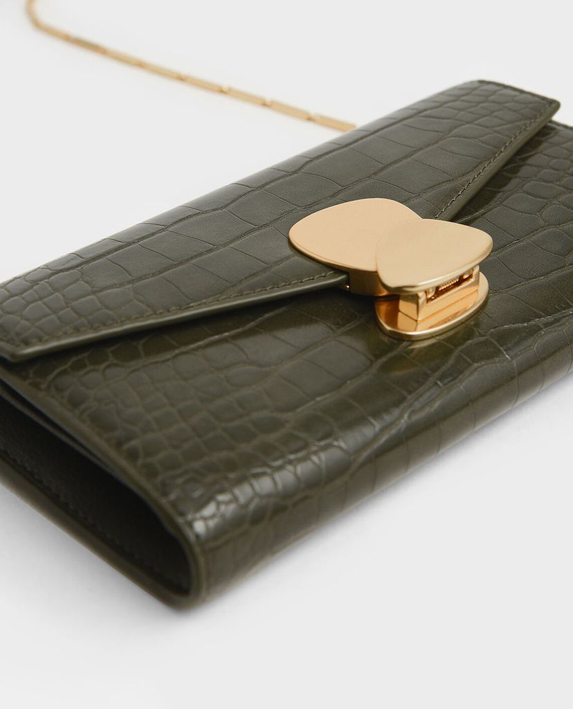 CHARLES & KEITH - Ví Mini Two Tone Metal Push Lock
