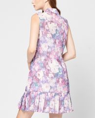 GIGI - Đầm mini sát nách cổ bẻ phối nút cài thời trang