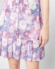 GIGI - Đầm mini sát nách cổ bẻ phối nút cài thời trang