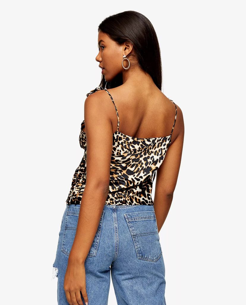 TOPSHOP - Áo hai dây nữ Leopard Print Tie Side