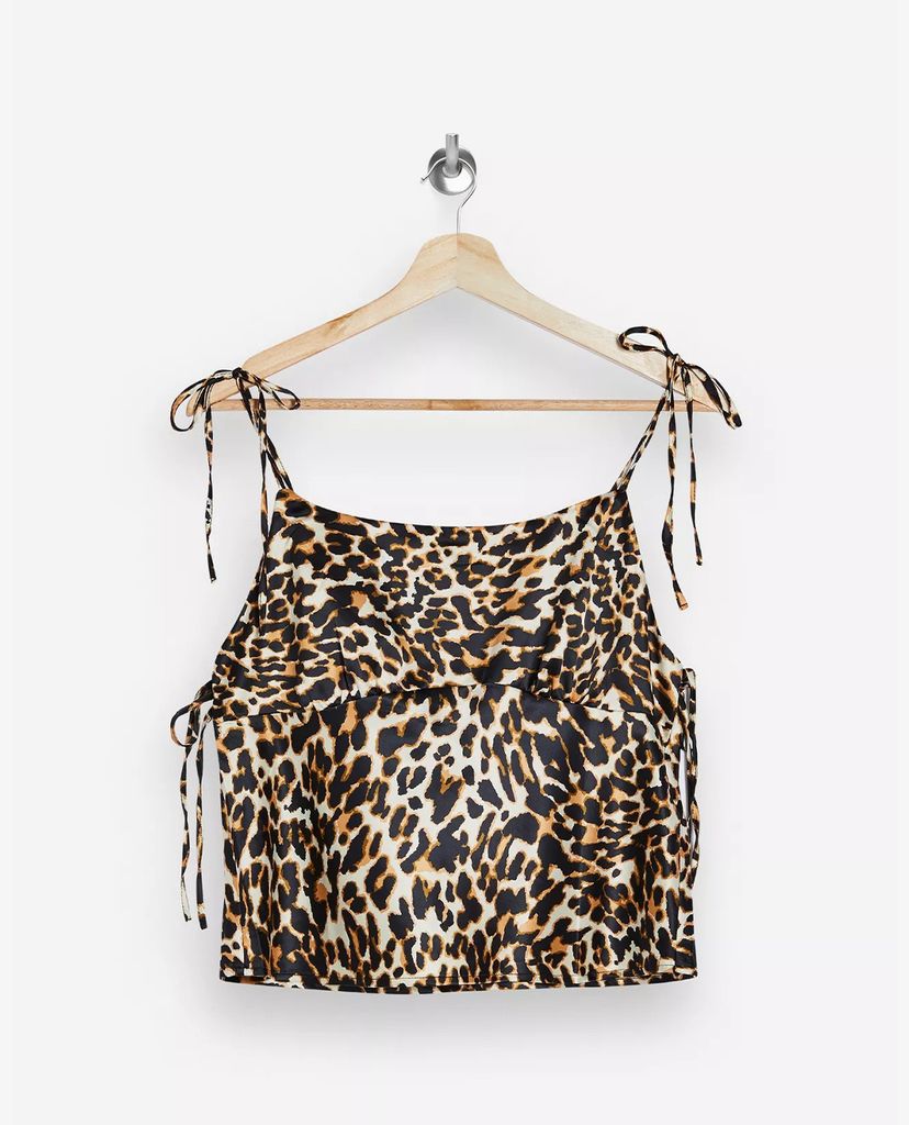 TOPSHOP - Áo hai dây nữ Leopard Print Tie Side