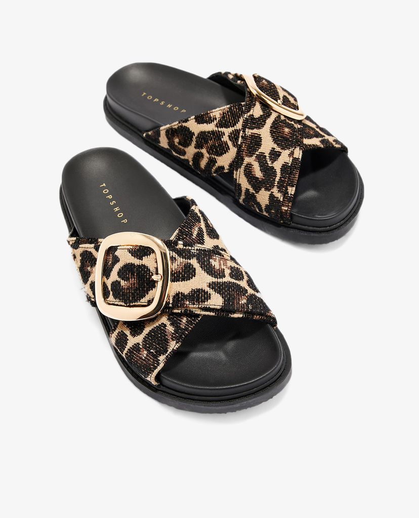TOPSHOP - Giày sandal nữ quai ngang Low Top Leopard
