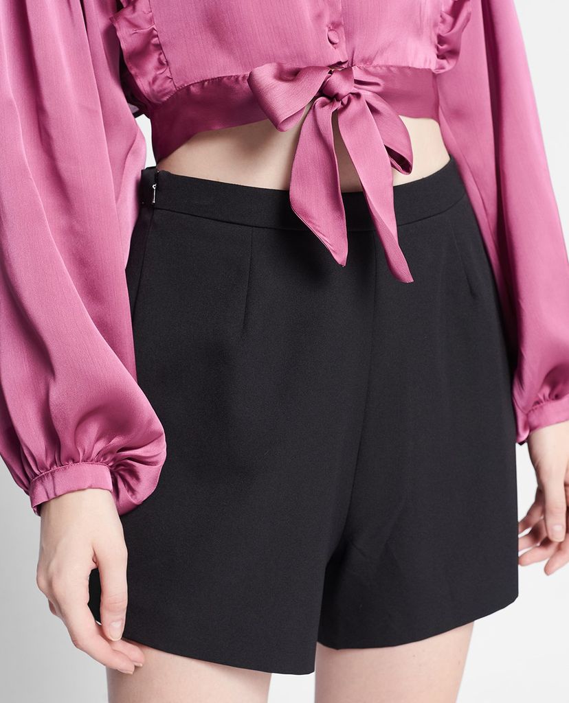 GIGI - Áo croptop nữ tay dài viền bèo Lapel