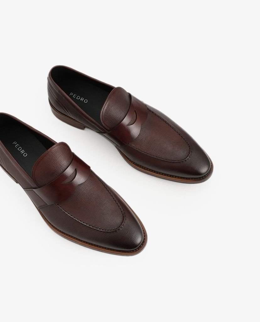 PEDRO - Giày tây nam Textured Penny Loafers
