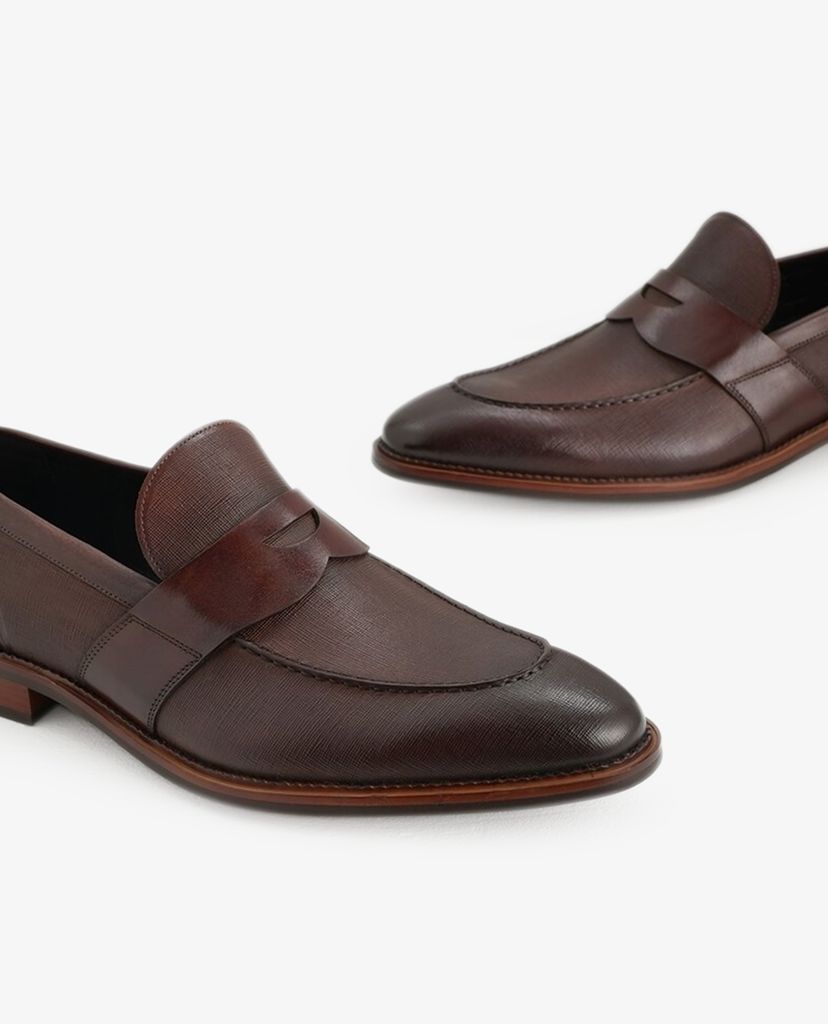PEDRO - Giày tây nam Textured Penny Loafers