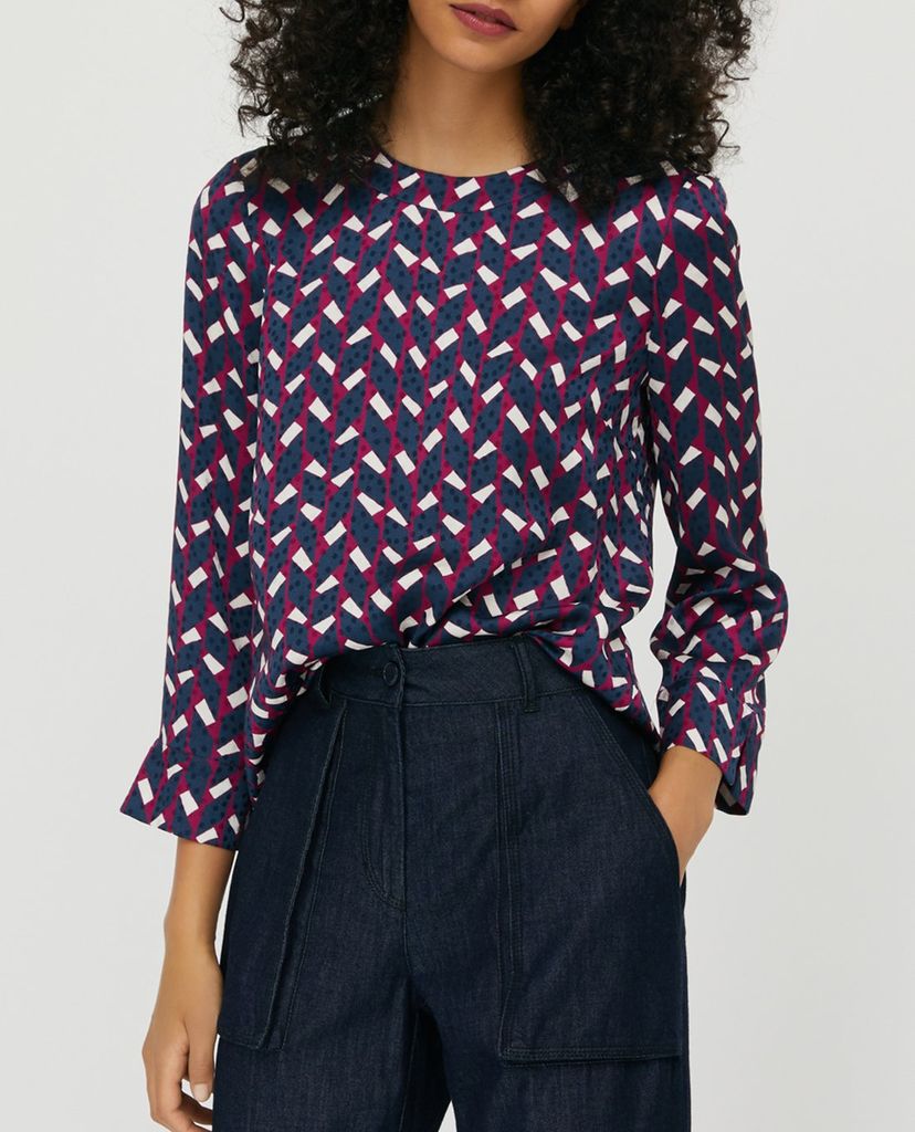 MAX&Co. - Áo kiểu nữ tay dài họa tiết phối nơ Printed With Bow