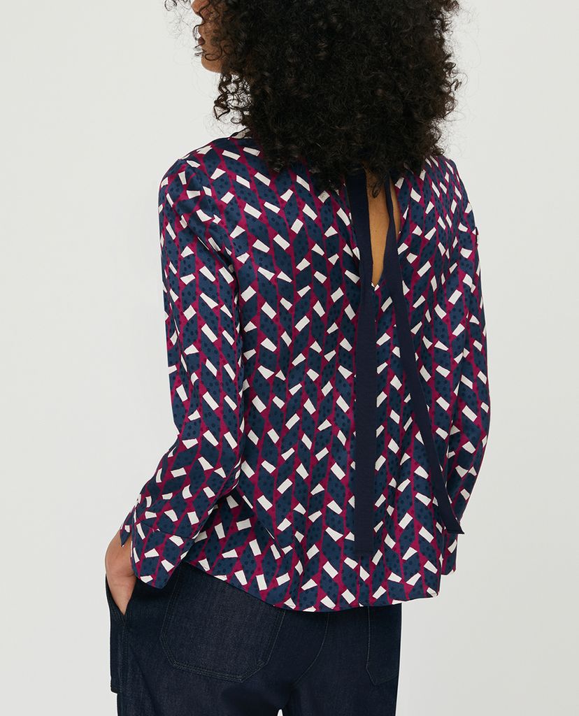 MAX&Co. - Áo kiểu nữ tay dài họa tiết phối nơ Printed With Bow