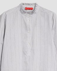 MAX&Co. - Áo sơ mi nữ tay dài cổ trụ Pinstriped Lamé