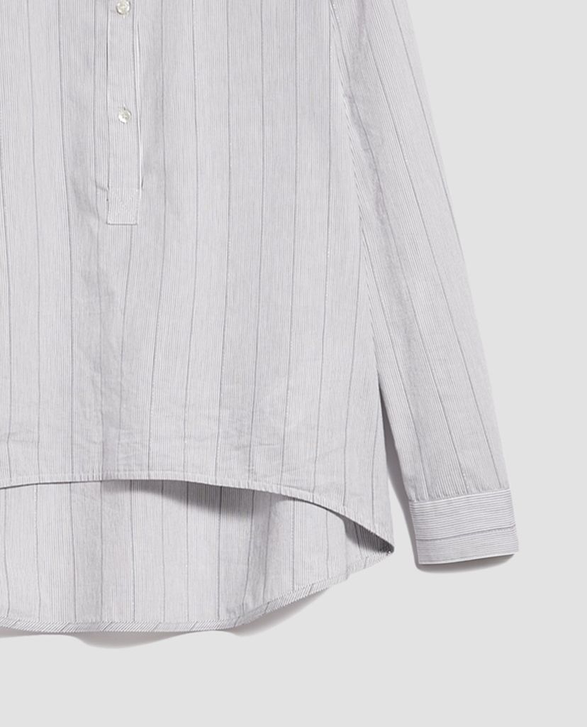 MAX&Co. - Áo sơ mi nữ tay dài cổ trụ Pinstriped Lamé
