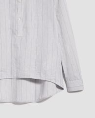 MAX&Co. - Áo sơ mi nữ tay dài cổ trụ Pinstriped Lamé