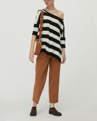 MAX&Co. - Quần kiểu nữ lưng cao phom suông Cotton Gabardine