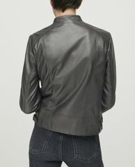MAX&Co. - Áo khoác da nữ cổ trụ Metallic Nappa
