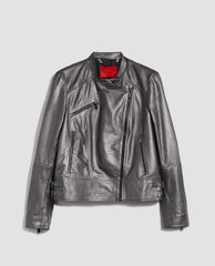 MAX&Co. - Áo khoác da nữ cổ trụ Metallic Nappa