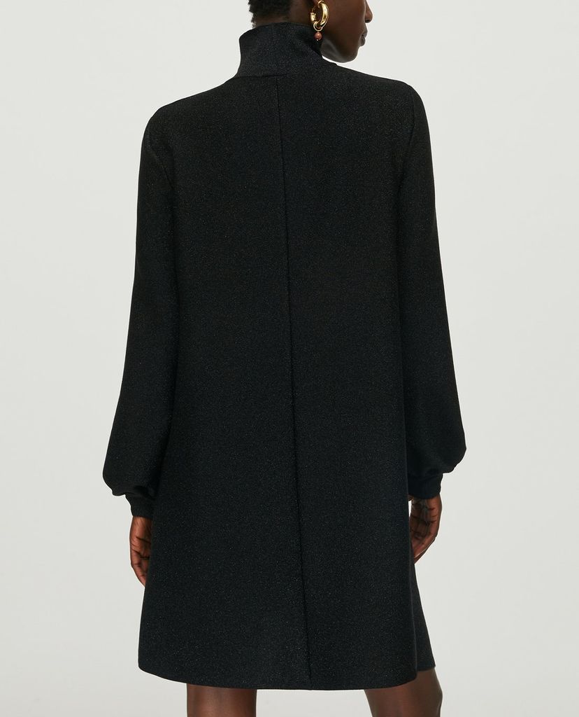 MAX&Co. - Đầm mini phom suông cổ cao tay dài Jersey Lamé