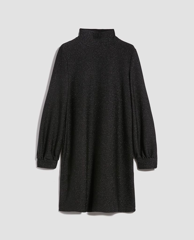 MAX&Co. - Đầm mini phom suông cổ cao tay dài Jersey Lamé