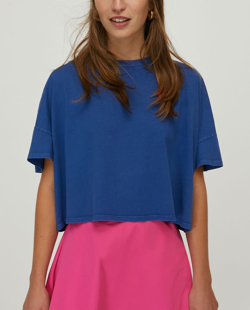 MAX&Co. - Áo thun nữ croptop cổ tròn ngắn tay Dot Appliqué