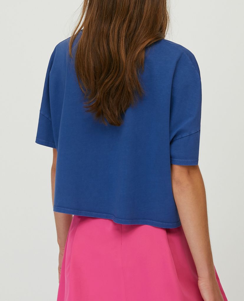 MAX&Co. - Áo thun nữ croptop cổ tròn ngắn tay Dot Appliqué