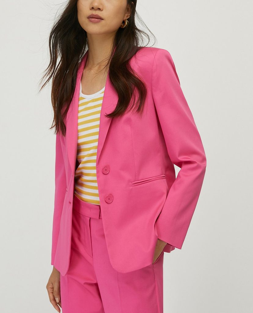 MAX&Co. - Áo blazer nữ tay dài phối nút cài Cotton Satin