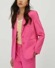 MAX&Co. - Áo blazer nữ tay dài phối nút cài Cotton Satin