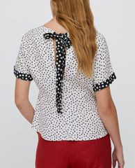 MAX&Co. - Áo kiểu nữ phom suông cổ tròn tay ngắn Printed Twill