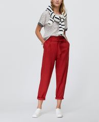 MAX&Co. - Áo kiểu nữ phom suông cổ tròn tay ngắn Printed Twill