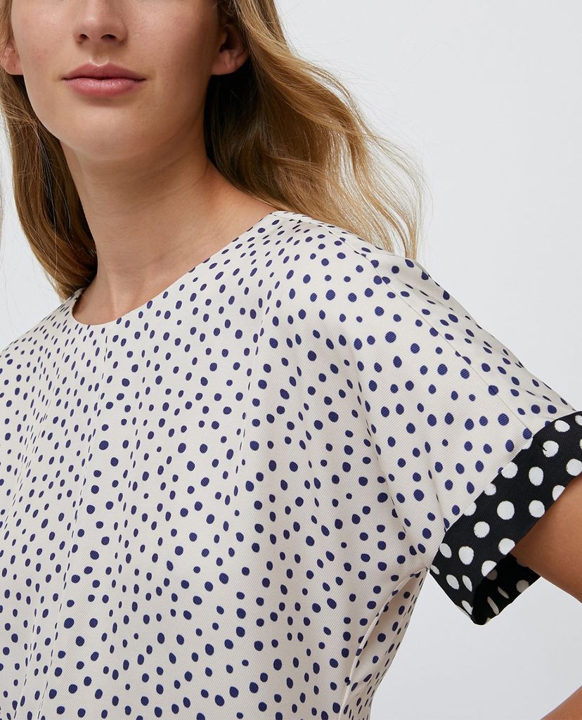 MAX&Co. - Áo kiểu nữ phom suông cổ tròn tay ngắn Printed Twill