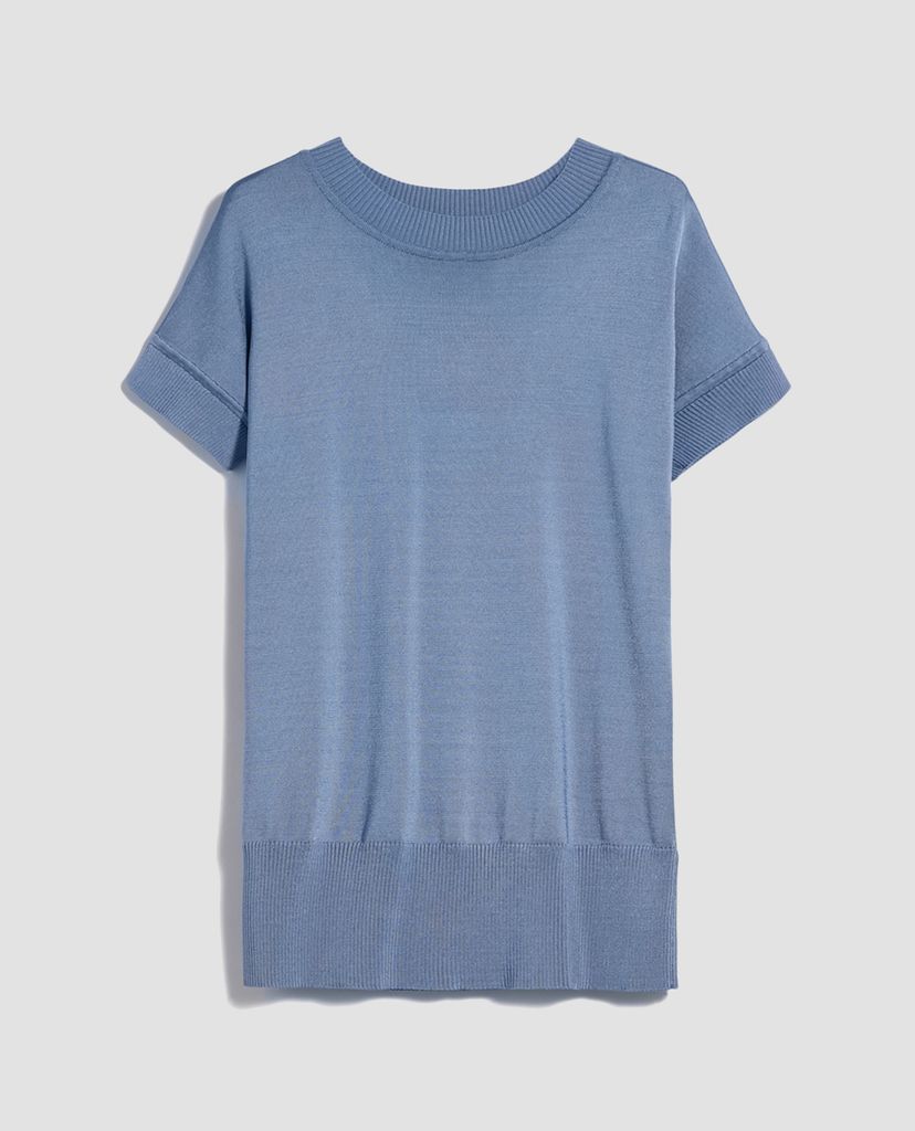 MAX&Co. - Áo sweater nữ tay ngắn cổ tròn Shiny Tricot