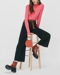 MAX&Co. - Áo kiểu nữ tay dài cổ cao Ribbed Polo Neck