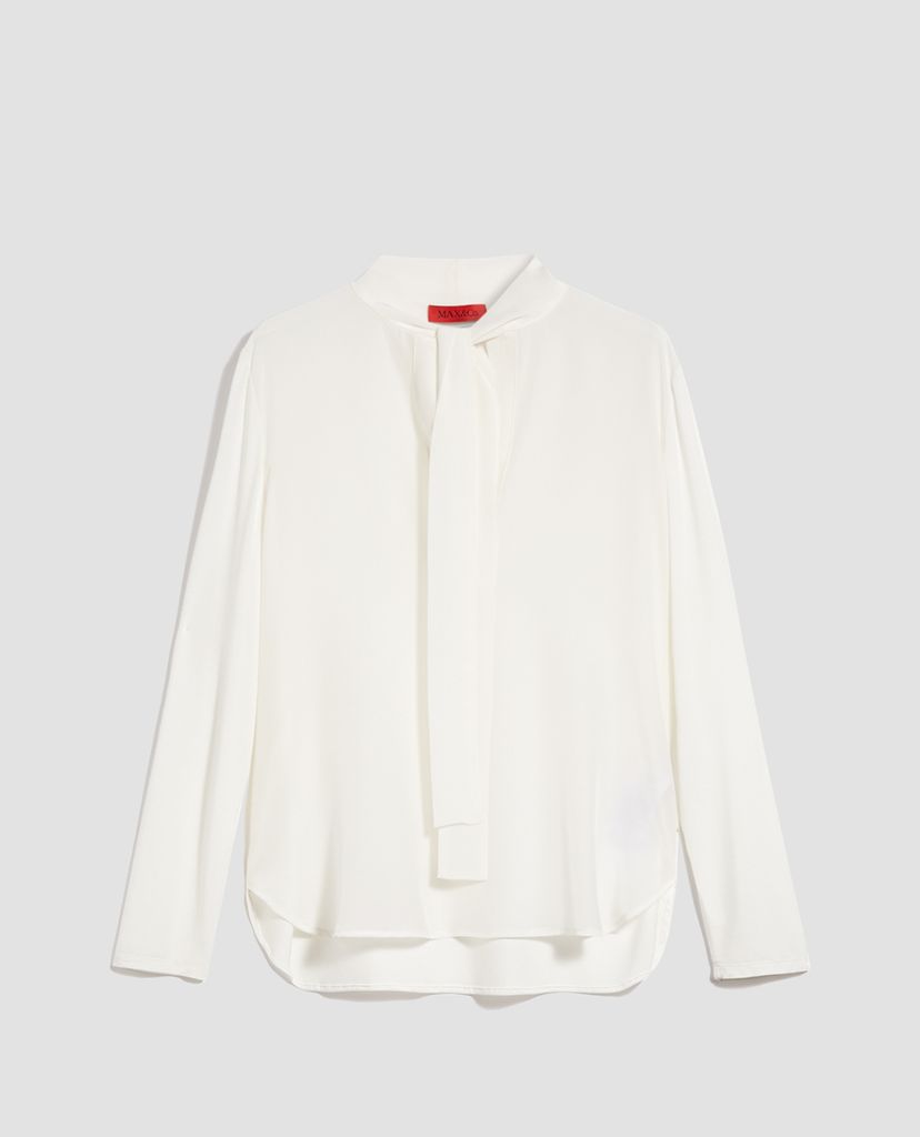 MAX&Co. - Áo kiểu nữ tay dài phối nơ cột ở cổ Silk And Jersey