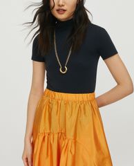 MAX&Co. - Áo thun nữ tay ngắn cổ lọ họa tiết Polo Neck