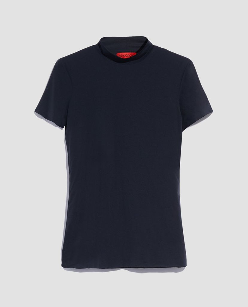 MAX&Co. - Áo thun nữ tay ngắn cổ lọ họa tiết Polo Neck