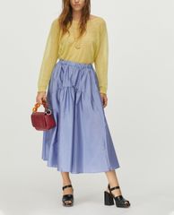 MAX&Co. - Chân váy midi xếp li Techno Taffeta