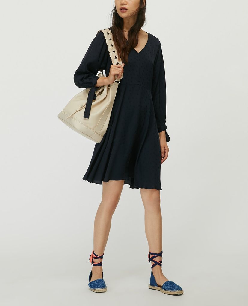 MAX&Co. - Đầm mini cổ V tay dài phối dây buộc thời trang